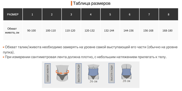 Бандаж пояснично-крестцовый с дополнительной поддержкой живота Orliman 6214